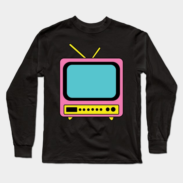 80s 90s nostalgia TV CMYK Long Sleeve T-Shirt by NostalgiaUltra